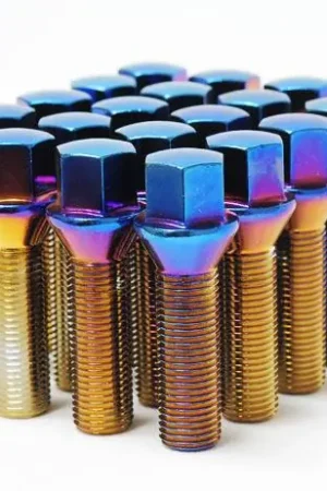 Trusted Brand Wheel Mate Mevius Lug Bolt Set of 20 - Chrome Neon 14x1.50 27mm Cone 60 DEG TAP