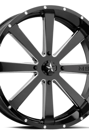 MSA Flash M34 GB-M 18x7 +0 4x137mm 112mm Gloss Black Milled Reduced Price