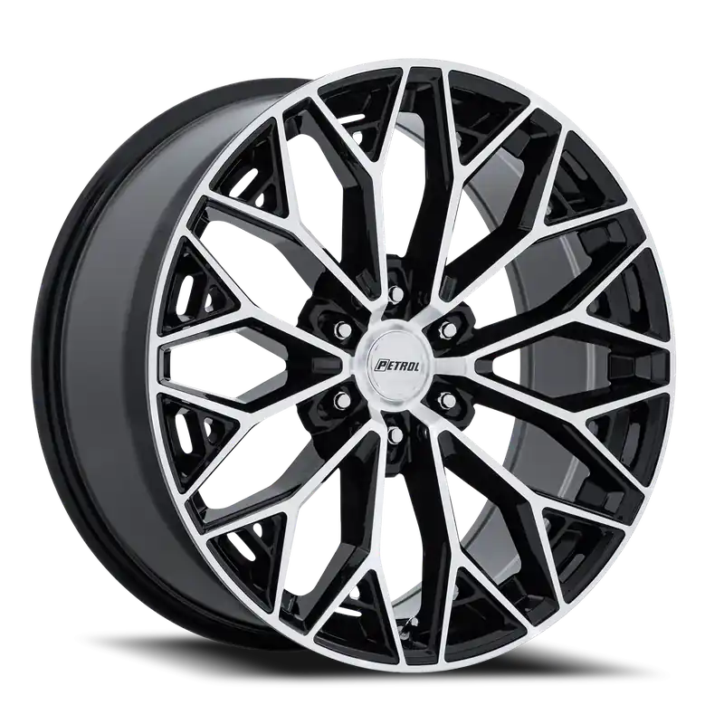 Petrol P5E BD 20x9.5 +30 6x135mm 87.1mm Gloss Black Machined Face Buy Online