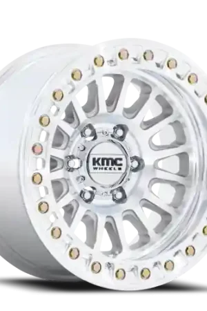 KMC Impact Beadlock KM239DX 17x9 +1 6x135mm 87.1mm Machined Silver Worldwide Shipping