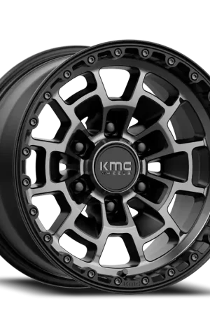 KMC Summit KM718 GY 17x8.5 +0 6x135mm 87.1mm Satin Black Gray Tint Bulk Order