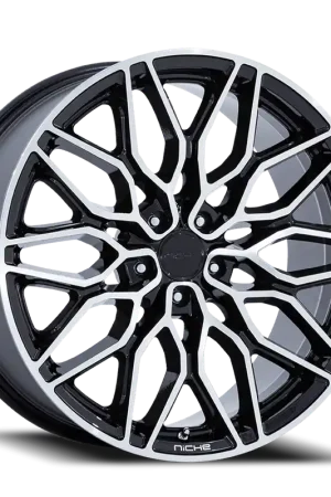 Express Delivery Niche Calabria 5 BD 20x9 +20 5x112mm 66.56mm Gloss Black Machined