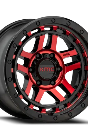 KMC Recon KM540 RD 17x9 -12 5x127mm 78.3mm Gloss Black Machined-Red Tint Best Price