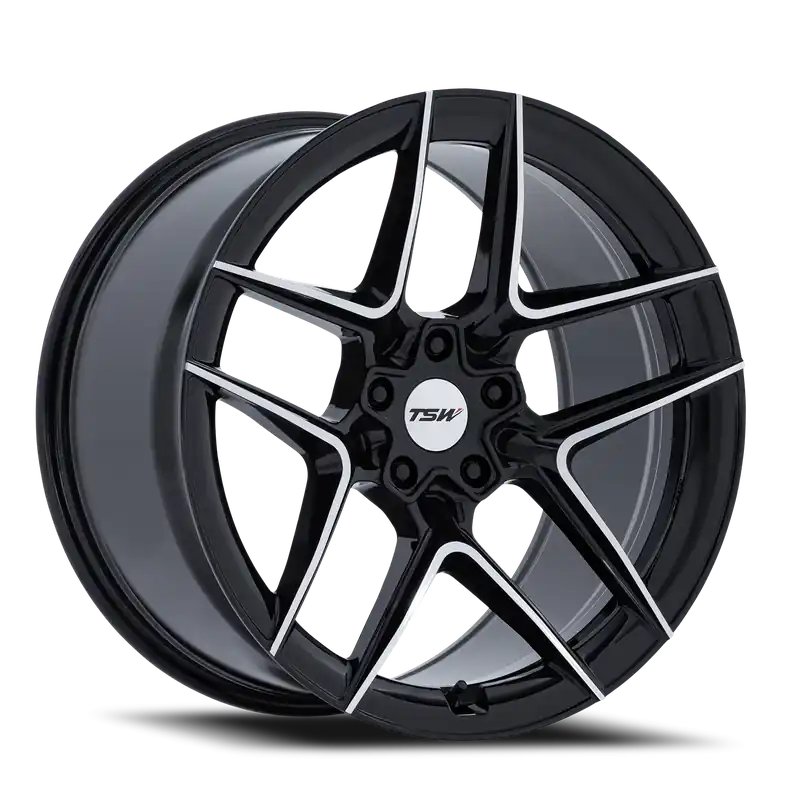 TSW Slipstream BD 19x9.5 +40 5x114.3mm 72.56mm Gloss Black Machined Face Clearance