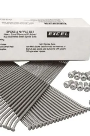 Excel Rear Spoke/Nipple Set (w/ Wrench) - 8 Gauge / 36 Qty - Silver Exclusive Offer