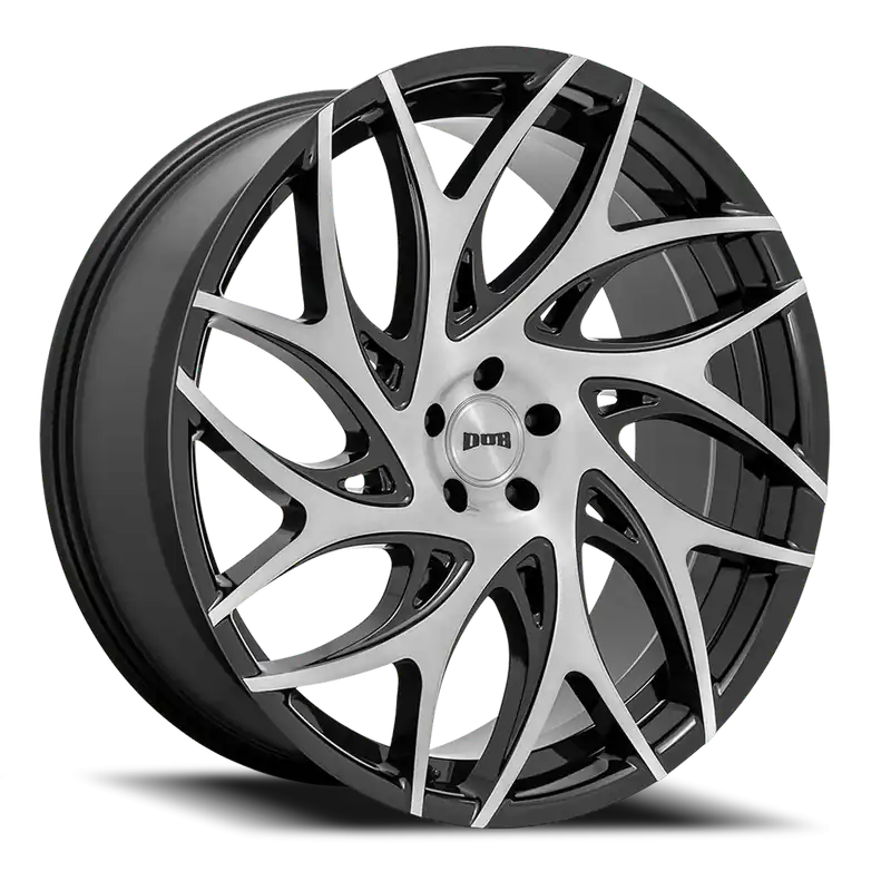 DUB G.O.A.T. S260 26x10 +30 6x135mm 87.1mm Gloss Black Brushed Face-Dark Tint Spokes Place Order
