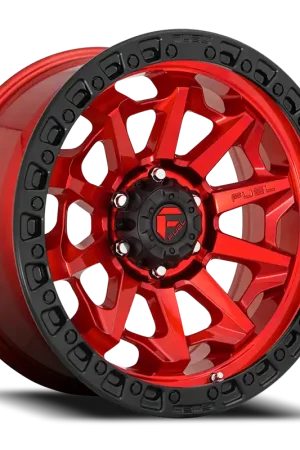 Today Only Fuel Covert D695 17x9 -12 5x127mm 71.5mm Candy Red Black Bead Ring