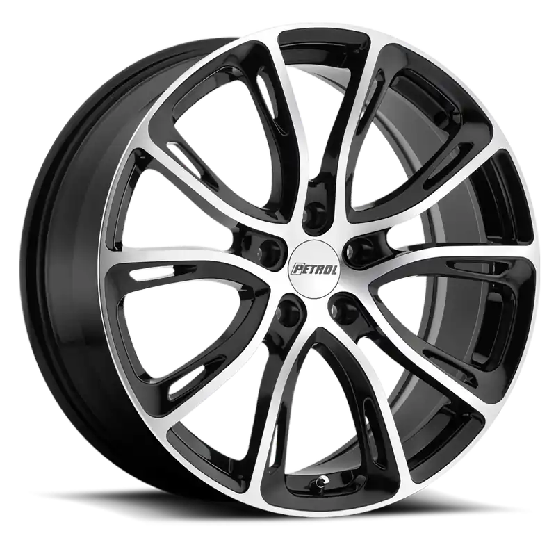Petrol P5A GBM 17x7.5 +40 5x110mm 72.1mm Gloss Black Machined Cut Face Low Price