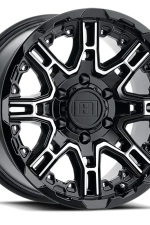Level 8 Slingshot GBM 16x8.5 -10 6x135mm 87.1mm Gloss Black Machined Face Holiday Sale