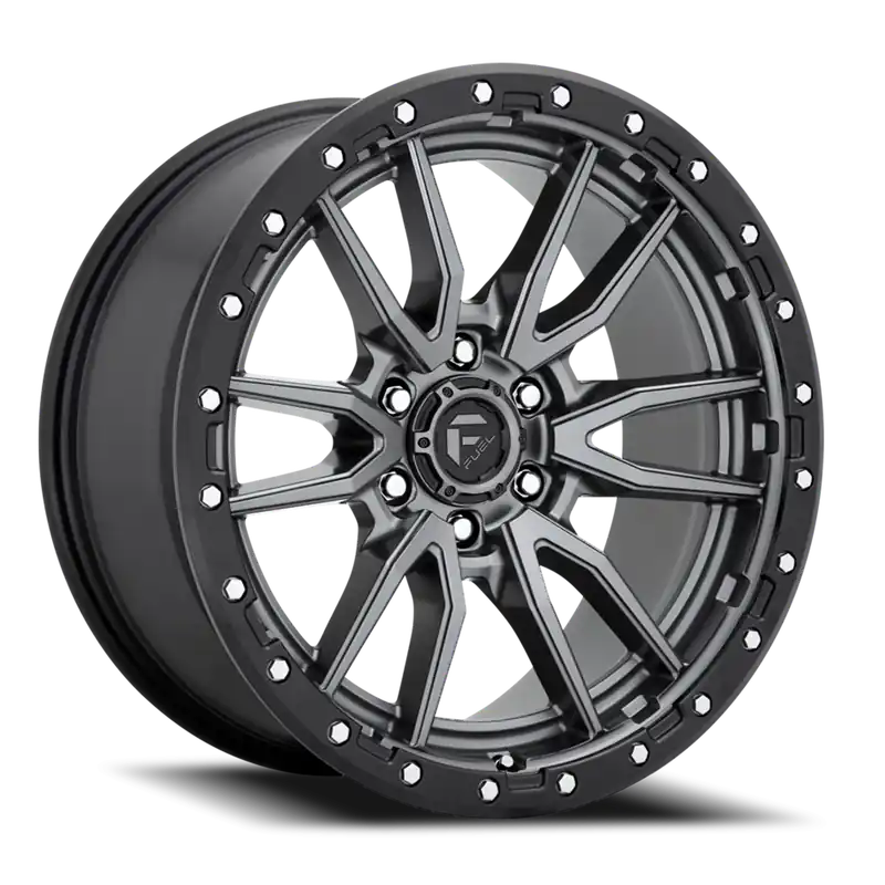Fuel Rebel D680 18x9 +1 6x135mm 87.1mm Matte Gunmetal Black Bead Ring Clearance