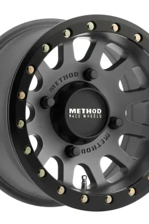 Must Have Method MR401 UTV Beadlock 15x7 / 4+3/13mm Offset / 4x156 / 132mm CB Titanium Wheel- Matte Black Ring