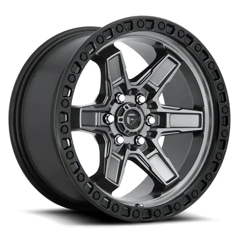 Fuel Kicker D698 17x9 +1 6x139.7mm 106.1mm Matte Gunmetal Black Bead Ring Buy Direct