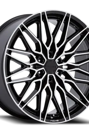 Modern Niche Calabria 6 BD 22x9.5 +30 6x135mm 87.1mm Gloss Black Machined