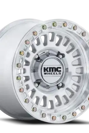 KMC Aztec Beadlock UTV KS242DX 15x10 +0 6x139.7mm 100.3mm Machined Silver Final Sale