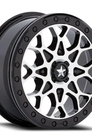 MSA Portal Beadlock M48 GBM 15x6 +38 4x156mm 115.1mm Gloss Black Machined-Gloss Black Ring Big Sale