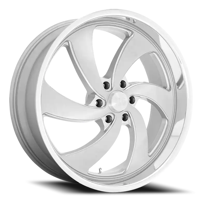 US Mags Desperado 6 U134 20x9.5 +1 6x139.7mm 90.7mm Brushed Silver Milled-Diamond Cut Lip High Quality