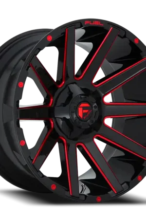 Fuel Contra D643 20x9 +20 6x135/6x139.7mm 106.3mm Gloss Red Milled Next Day Delivery
