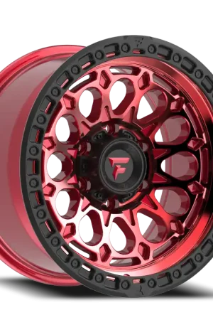Fittipaldi Offroad Terra Series FT101 RTB 17x9 -12 6x139.7mm 106.2mm Machined Red Tint Black Ring Price Cut