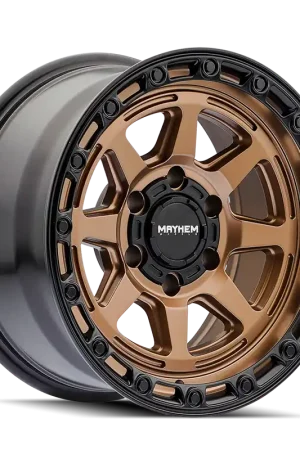 Deal Mayhem Ridgeline 8306 Satin Bronze 17x8.5 6x139.7 x6mm 106.1mm
