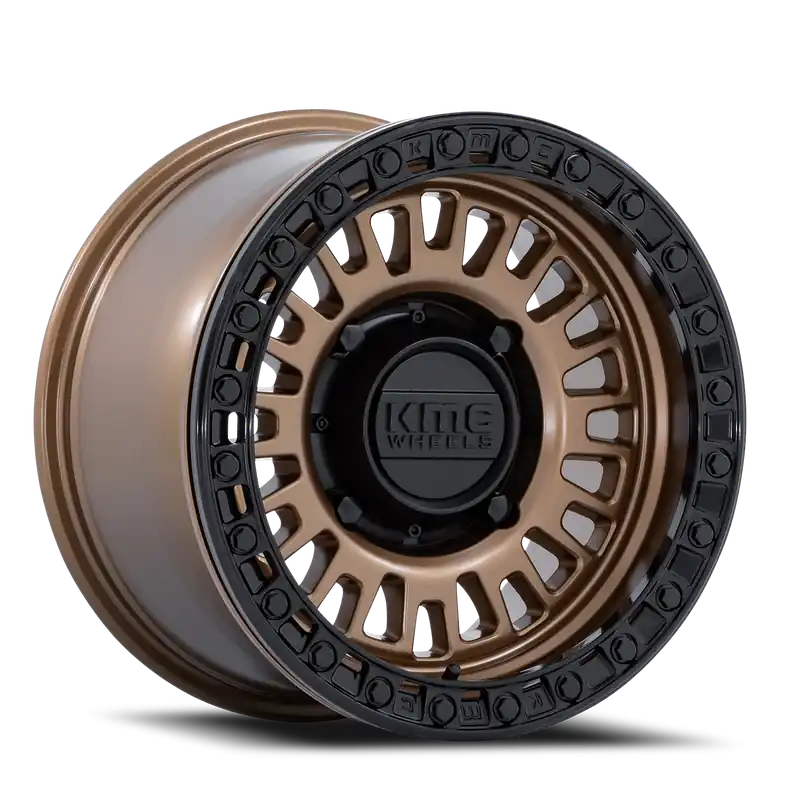 Get Yours KMC Aztec Beadlock UTV KS242ZB 15x8 +0 4x156mm 115.1mm Matte Bronze Gloss Black Ring