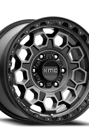 Best Seller KMC Trek KM545 GY 17x8 +35 5x114.3mm 72.56mm Satin Black Gray Tint