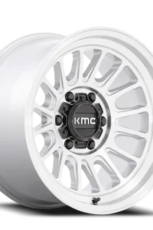 KMC Impact OL KM724 MS 17x8.5 +0 5x127mm 71.5mm Machined Silver Hassle-Free Returns