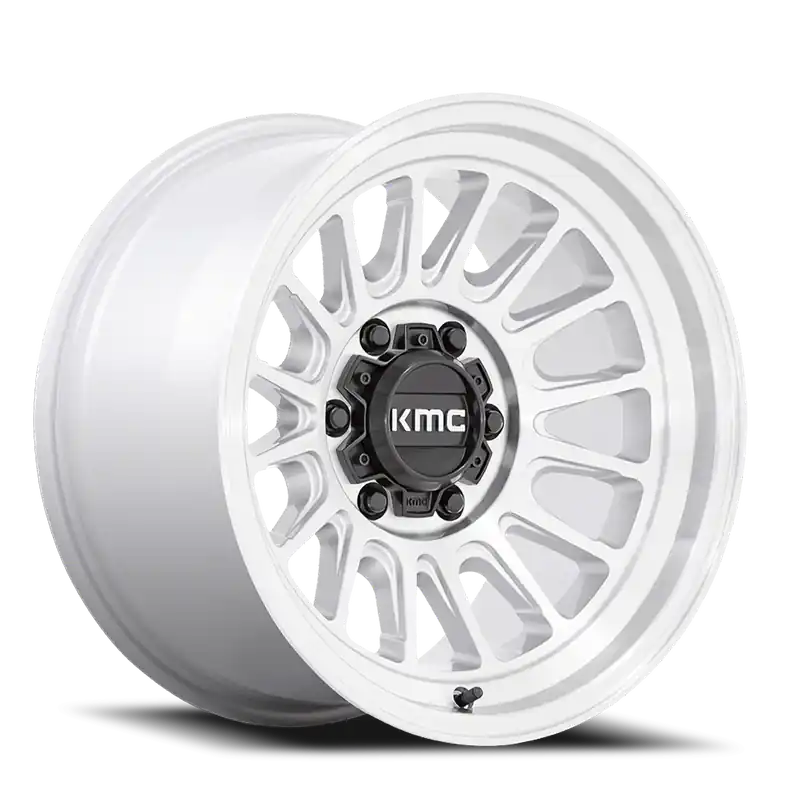 KMC Impact OL KM724 MS 17x8.5 +0 5x127mm 71.5mm Machined Silver Hassle-Free Returns
