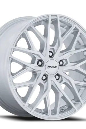 Trusted Brand Petrol P3E SD 17x8 +40 5x108mm 72.56mm Gloss Silver Machined Brushed