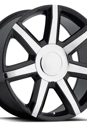 Modern Factory Reproductions FR 56 Escalade Luxury Replica GBCI 22x9 +24 6x139.7mm 78.1mm Gloss Black Chrome Inserts