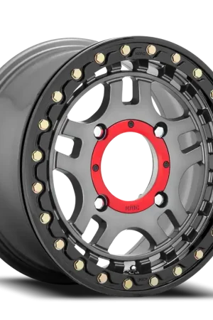 Shop Now KMC Recon Beadlock UTV KS240 15x7 +38 4x137mm 112.1mm Gunmetal Gloss Black Ring