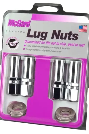 McGard Hex Lug Nut (Drag Racing X-Long Shank) 1/2-20 / 13/16 Hex / 2.475in. Length (4-Pack) - Chrome Get Yours