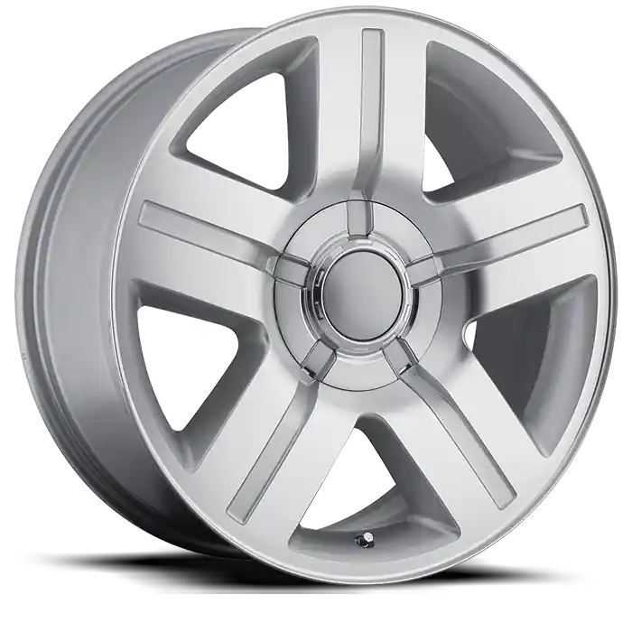 Factory Reproductions FR 37 Chevrolet Texas Silverado Replica SL 22x9 +0 5x127mm 78.1mm Gloss Silver Machined Face Luxury