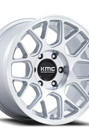 KMC Hatchet KM730SD 17x8.5 -10 6x139.7mm 106.1mm Gloss Silver Machined Face Secure Checkout